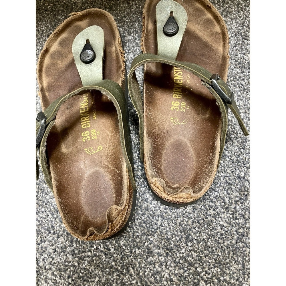 Birkenstock-Gizeh Thong Sandal Women's 5 36 EUR Sage Metallic Green - Picture 2 of 6